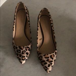 Leopard kitten heel pumps